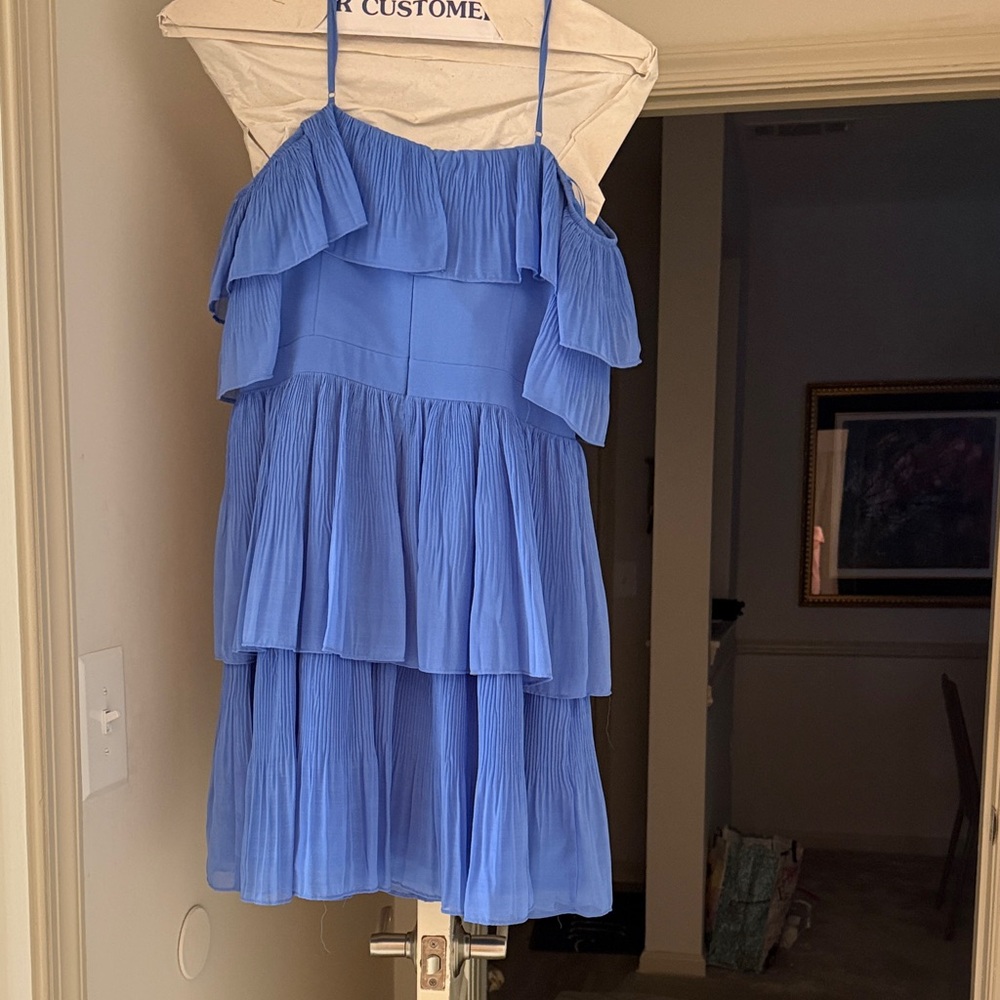 Adelyn Rae Blue Ruffled Dress - Picture 2 of 8